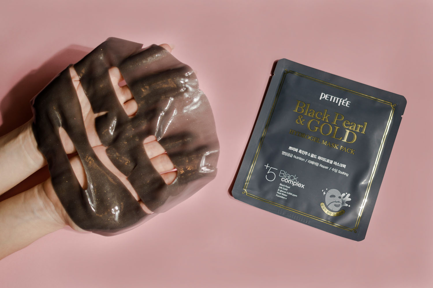 Petitfee Black Pearl & Gold Hydrogel Mask - Imagen 2