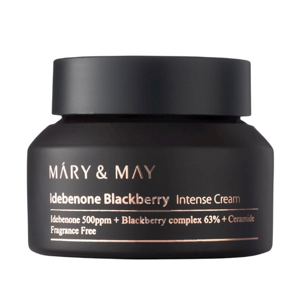 Idebenone Blackberry Intense Cream de Mary & May, crema facial con blackberry y ceramidas.